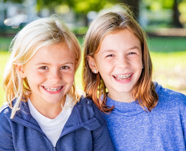 Girls wearing braces at Greece Orthodontics & Pediatric Dentistry in Rochester, NY